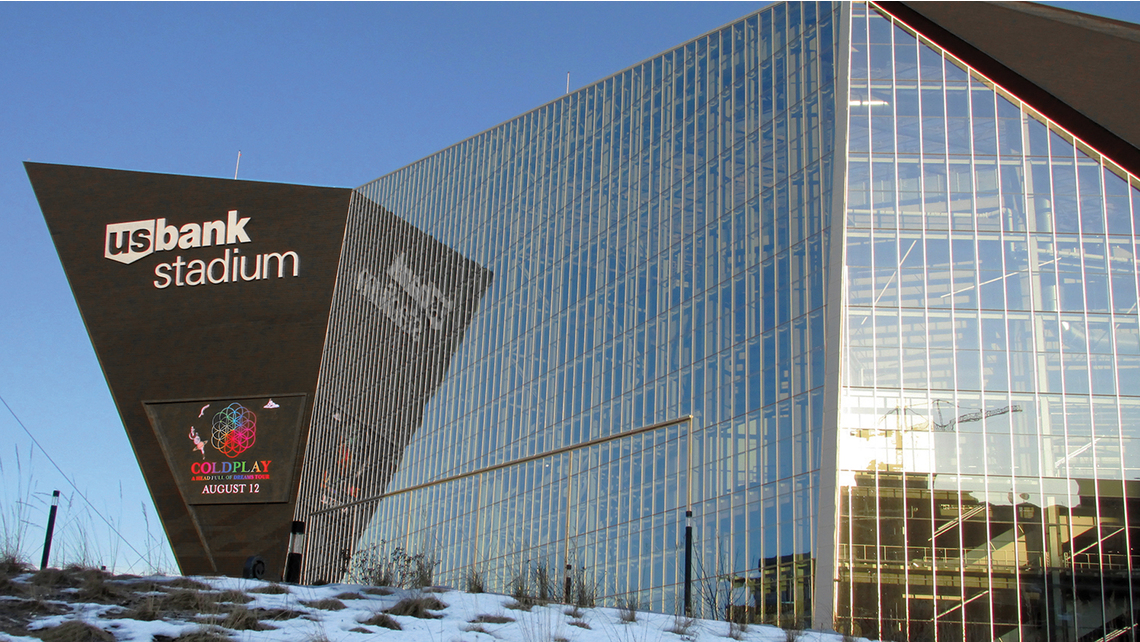 The US Bank Stadium, home of the NFL's Minnesota Vikings, was