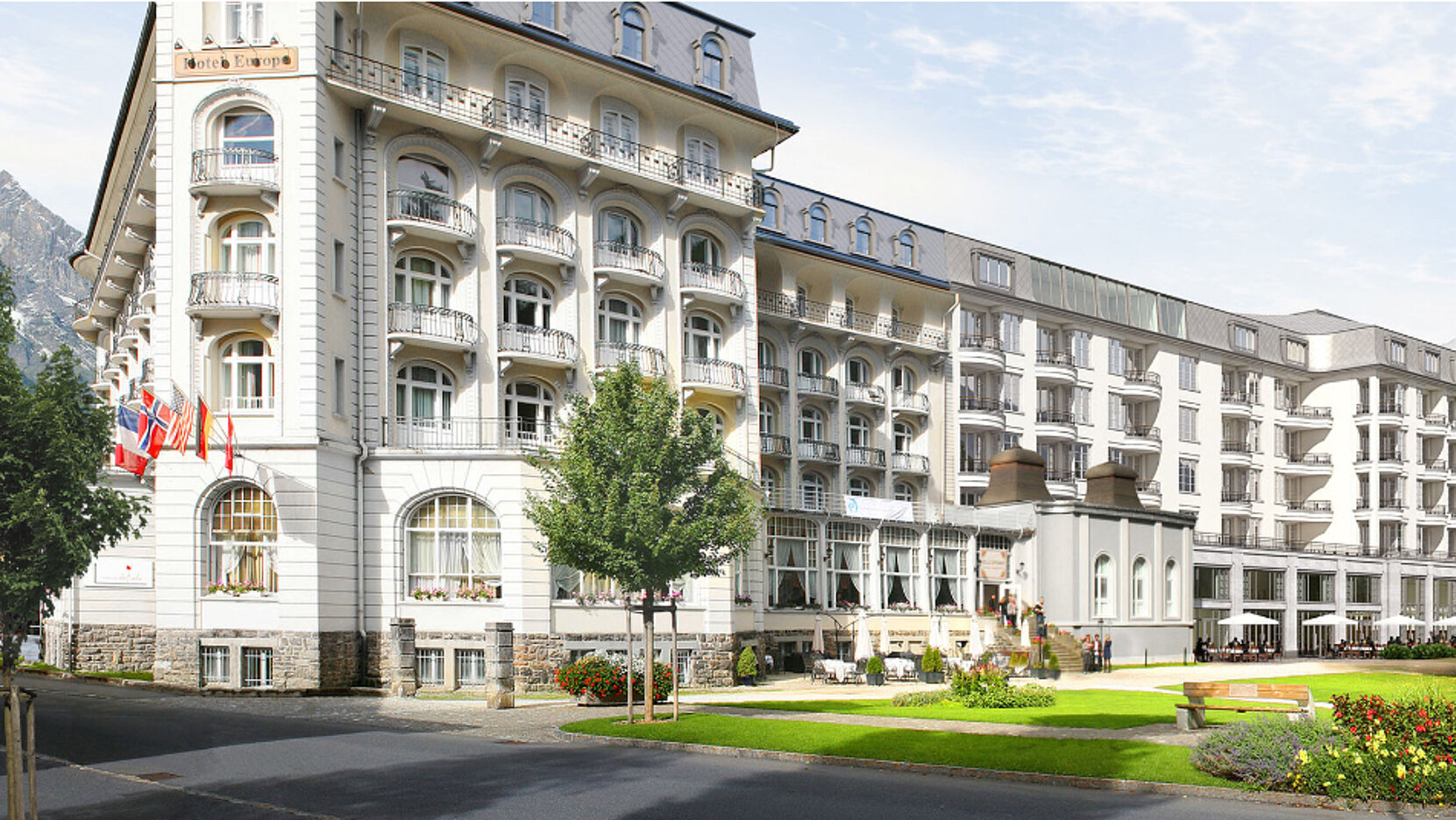 Das Hotel Kempinski Palace Engelberg wird in Engelberg das einzige 5-Sterne Hotel sein. Neben 129 Zimmern wird das Hotel über einen grosszügigen, in das Dachgeschoss integrierten Spa- und Wellnessbereich verfügen. Foto: Hotel Palace Engelberg Titlis 